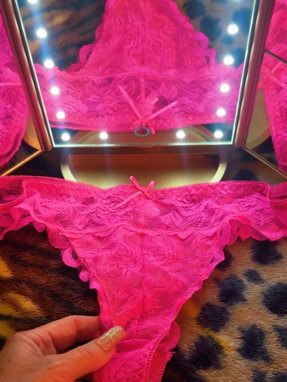 Delicate Lace Bikini Brief — Hot Pink